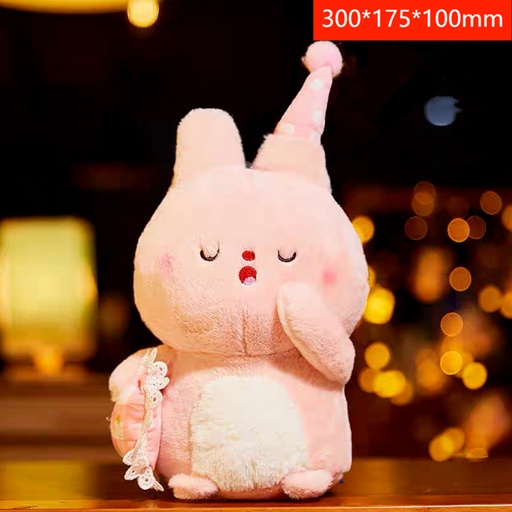 Pillow Sleepy Bunny Plush Doll (Pink)